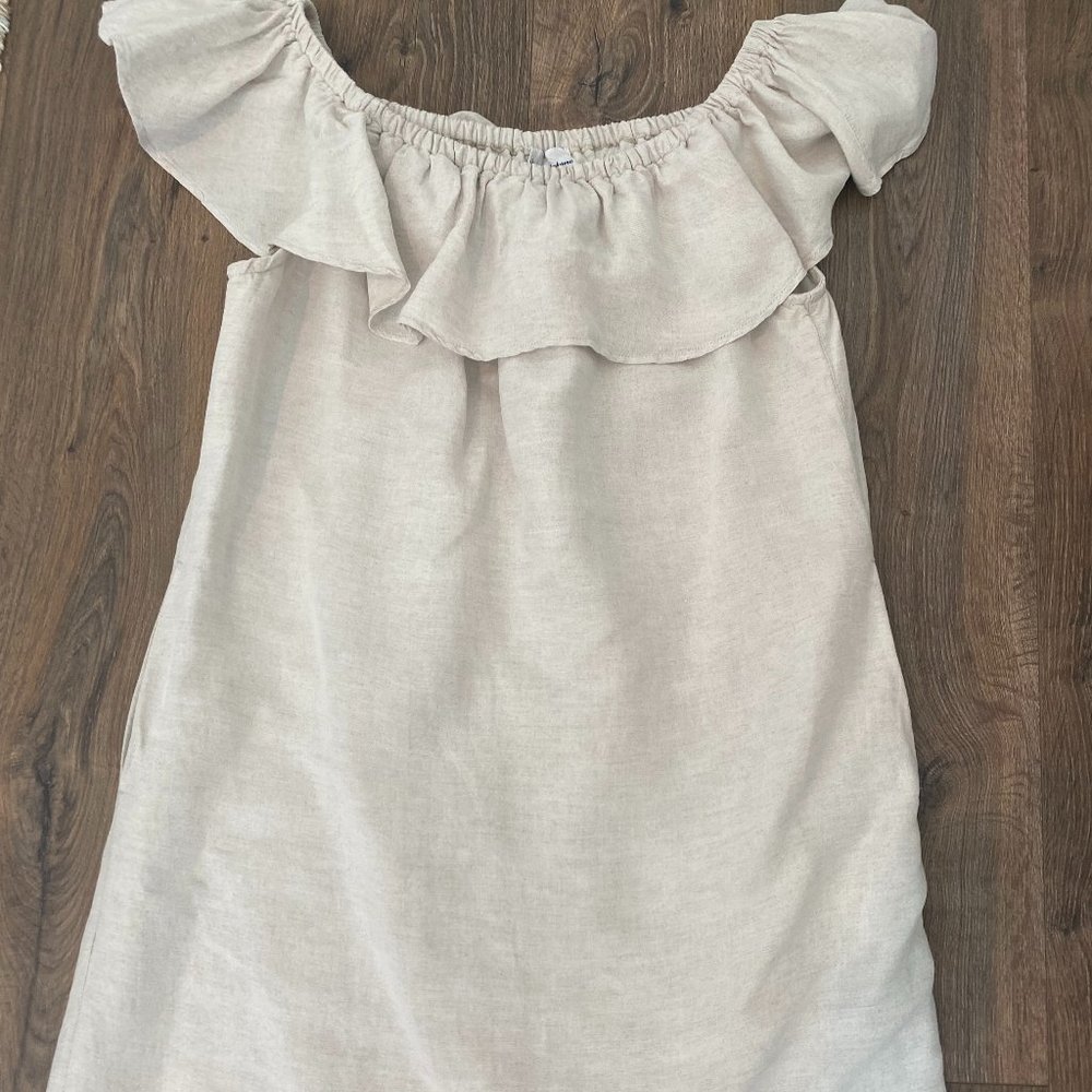 Tommy Bahama Off-the Shoulder Linen Dress, Twill, Large